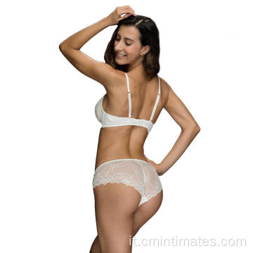 Completo reggiseno a triangolo imbottito in pizzo da donna